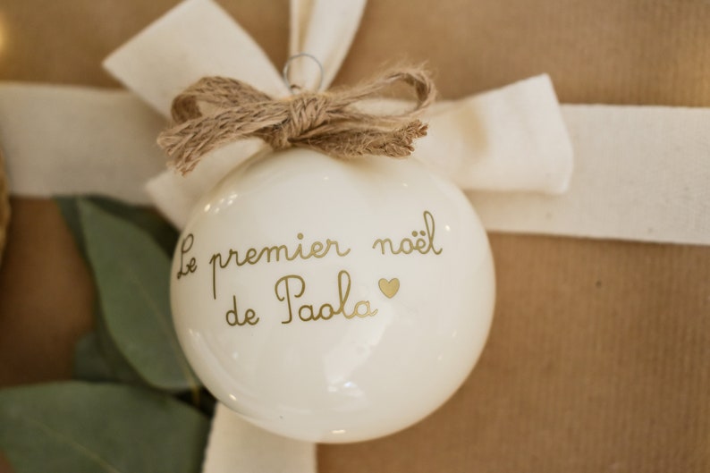 Boule de Noël Personnalisable Boule de Noël en verre teinté Décoration Enfant Famille Cadeau image 5