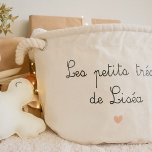 Panier de rangement à personnaliser Prénom Cadeau Chambre Jouets Coton Bébé Naissance Anniversaire Décoration Sac image 5