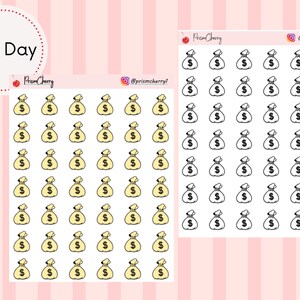 Pay Day icon|| Money Bag Icon Sticker || Money sticker || Minimal Planner Sticker || Functional Planner Sticker