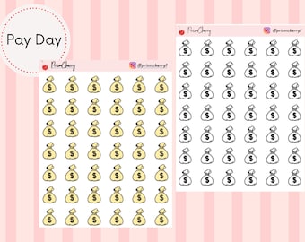 Pay Day icon|| Money Bag Icon Sticker || Money sticker || Minimal Planner Sticker || Functional Planner Sticker