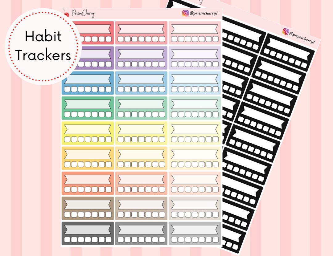 Weekly Habit Trackers || Erin Condren || Planner Stickers - Etsy