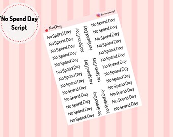 No Spend Day Sticker || Minimal Planner Sticker || Functional Planner Sticker