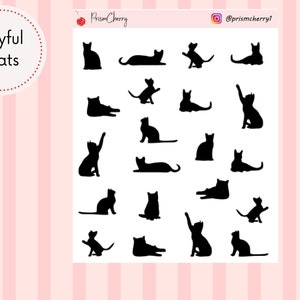 Playful Cats Decor || Cat Icon || || Pet Icon Sticker || Minimal Planner Sticker || Functional Planner Sticker