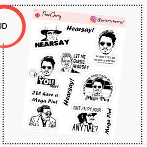 Johnny Depp Sticker Sheet || Mega Pint || Hearsay