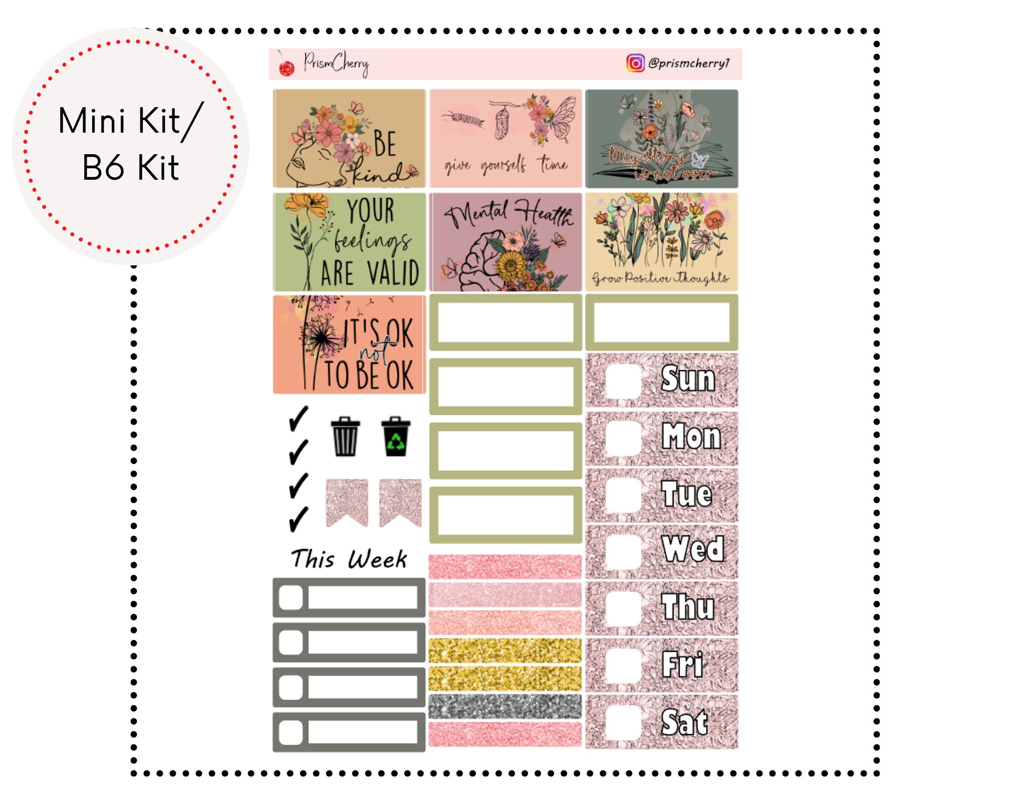 Mental Health Weekly Kits || PP Weeks Kit || Mini/b6 Kit - Etsy