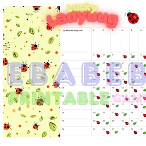 Spring Ladybug Easter Bingo Boards - Instant Download -20 Lines -Girly Printable Bingo Boards - Straight Mixed 100 Ball