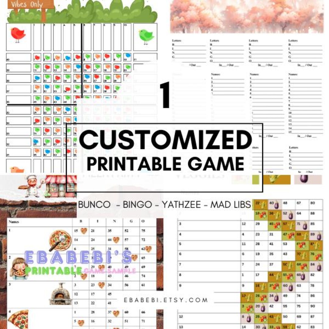 Paid Customization Add-on (1 Edit, 24-hour Turnaround) • Bingo, Bunco ...