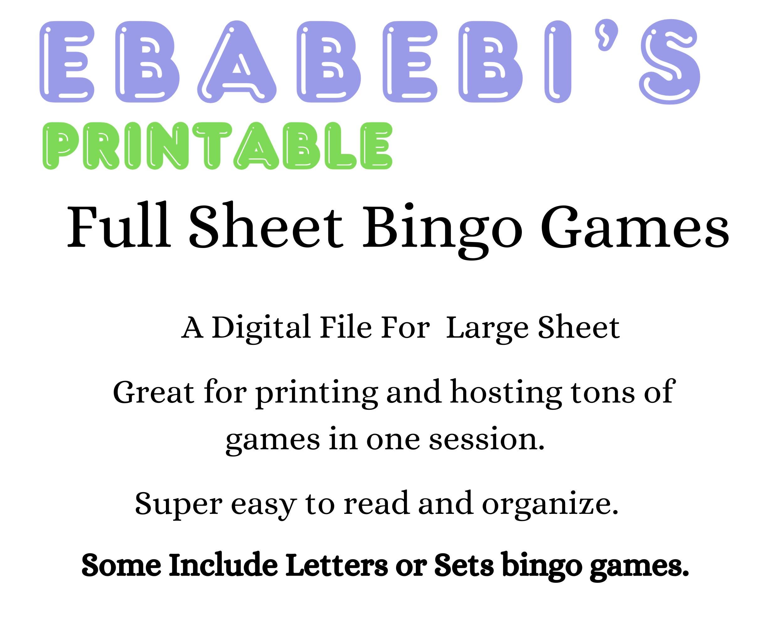 15 Line Bingo Letter Bingo Notebook Page | With 8 Printable Adult Games ...