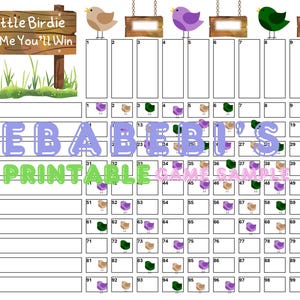 Bird Rainbow Spring Forest Instant Download - 20 Players Printable Bingo Boards - Straight Mixed 100 Ball