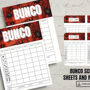 Spiders Halloween Spooky Bunco Score Sheets Set for Ultimate Game Night