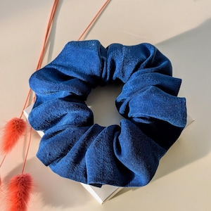 Royal Blue Vegan Silk Sleep Scrunchie: Gentle Hair Tie