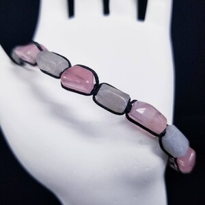 Moonstone & Rose Quartz Adjustable Macrame Bracelet