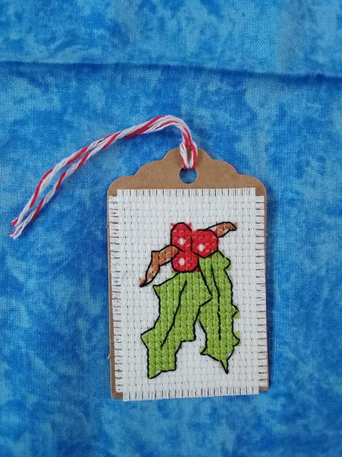 9 Finished Counted Cross Stitch Gift Tags stitched by Melinda Etsy