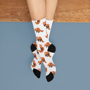 Red Panda | Cute Socks | Cozy Socks | Warm Socks | Funny Socks | Novelty Socks | Fun Socks | Printed Socks | Mom Socks | Dad Socks | Boot