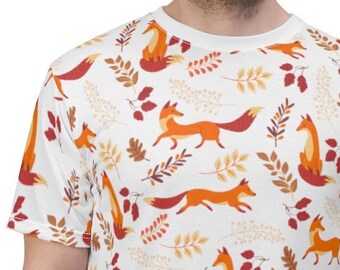 Autumn Foxes Unisex AOP Cut & Sew Tee