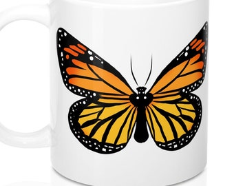 Monarch Butterfly | Stoneware Mug Butterfly Cup | Large Coffee Mug | Large Mug | Butterfly Wings | Butterfly Tumbler | Fall Coffee Mug