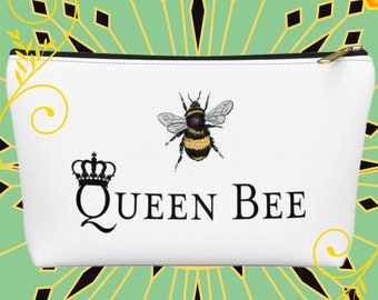 Queen Bee | Toiletry Bag Women | Jewelry Pouch | Essential Oil Bag | Stash Bag | Custom Makeup Bag | Save the Bees | Bee Purse