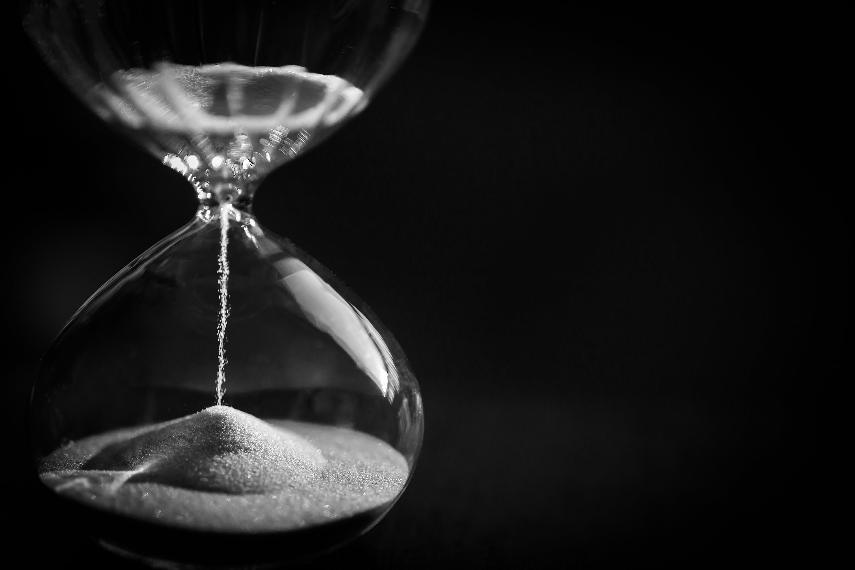 Digital File Office Decor. Hourglass as Time Passing Concept for