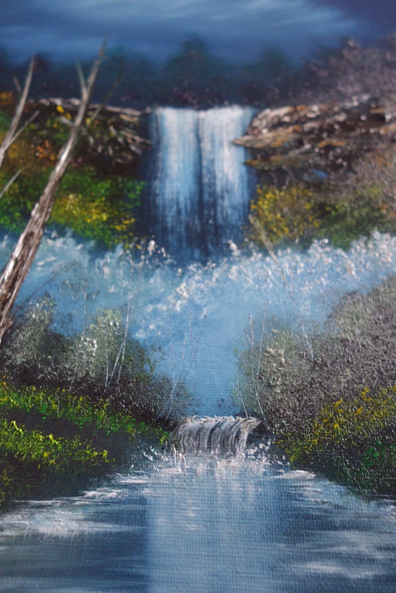 Bob Ross Style Waterfall Oils 30x40cm Etsy
