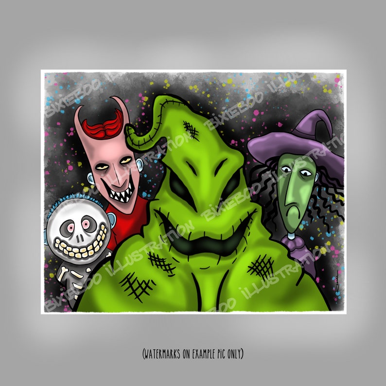 Oogie Boogie Lock Shock and Barrel Inspired Illustration Etsy