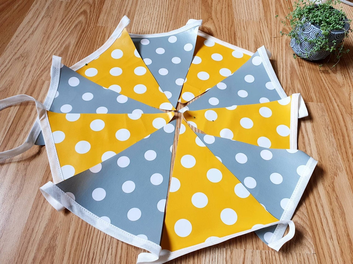 Graues und senffarbenes Polka Dot Öltuch/PVC SINGLE SIDED | Etsy