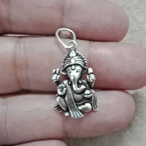 Ganesha Pendant, Dainty Ganesha, Shiva&#39;s Son Pendant, Lucky Charm, Sterling Silver Pendant, Vinayaka, Ganpati Pendant, Elephant God, 925
