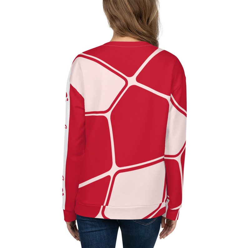 Red / White Abstract Women's Designer Sweatshirt Etsy
