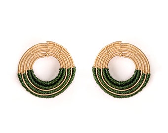 Macrame Earrings/Round studs Earrings/Lightweight Earrings/Gold Wire Handmade Earrings/Unique Earrings/Elegant Earrings/Gift for her