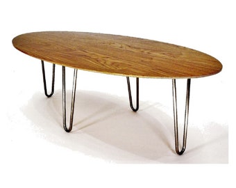 Straight Line Series Oval Walnut Coffee Table