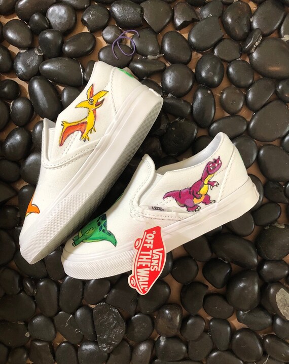 dinosaur vans slip ons