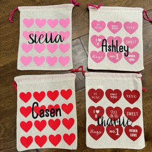 Personalized Valentine's Day Treat Bag, Gift Bag, Customized Valentine's Kids Gift, Daycare,Preschool,Coworker,Galentine