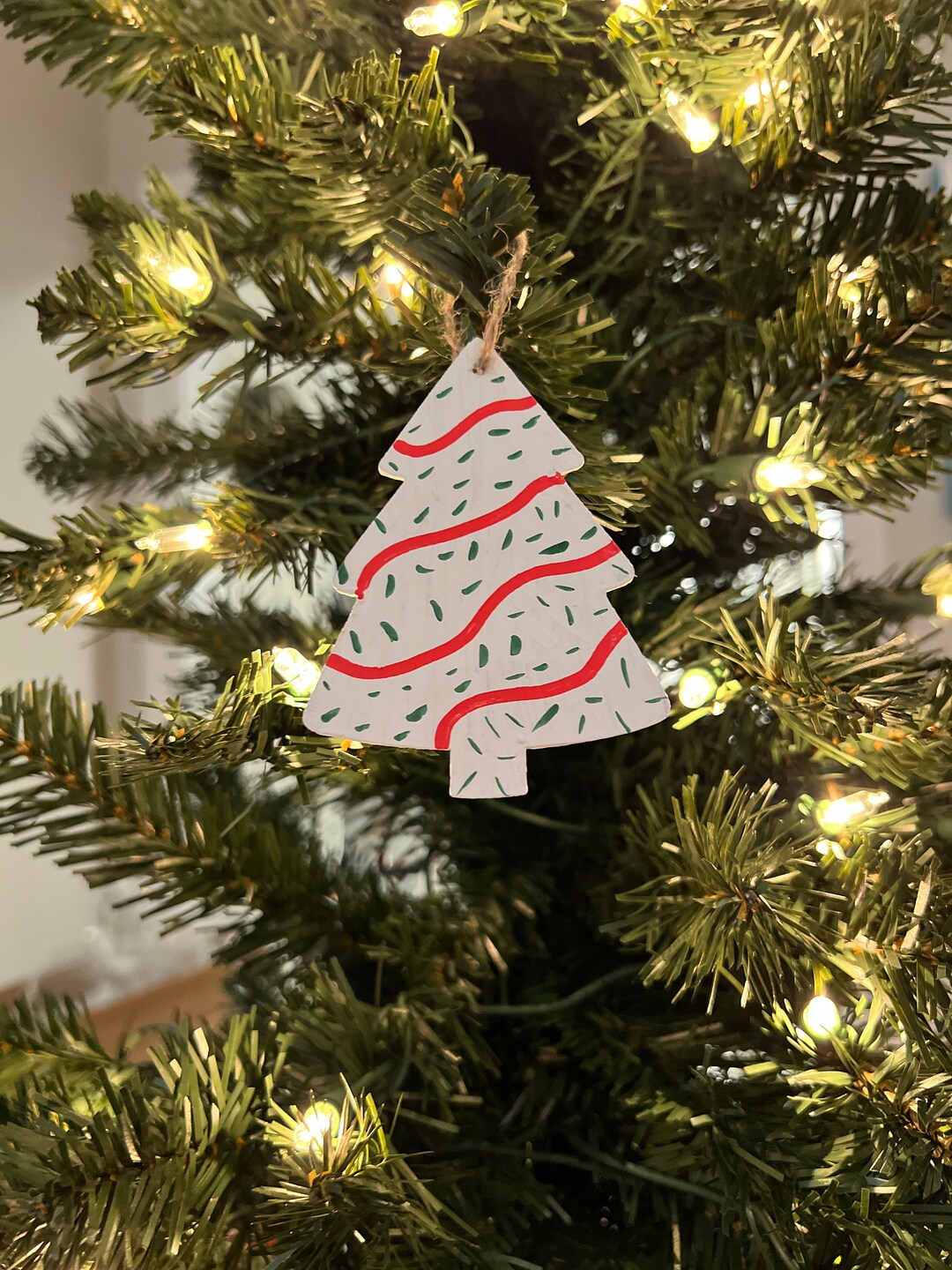 Christmas Tree Cake Ornament Etsy