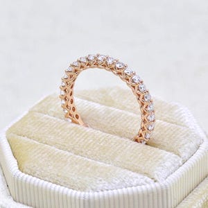 Trellis Style Eternity Band, 14K Gold Round Lab Grown Diamond Wedding Band / Lab Grown Diamond Band / Anniversary Gifts