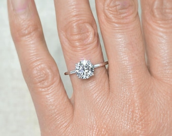 IGI Certified 2.0 Carat Lab Grown Diamond Ring: 14k Gold Solitaire