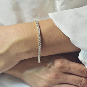 6 Ct Diamond Tennis Bracelet, 14Kt Gold Lab Grown Diamond Bracelet, Beautiful White Diamond Bracelet