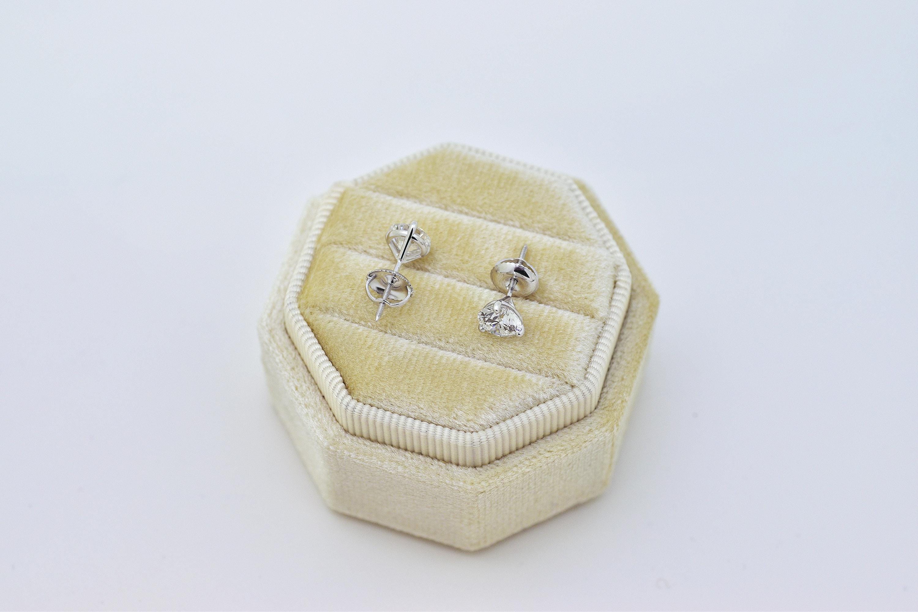 2.00 CTW Lab Grown Diamond Stud Earrings: 14K Gold Martini Setting, IGI ...