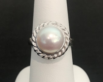 Natural Pearl Solitaire Ring