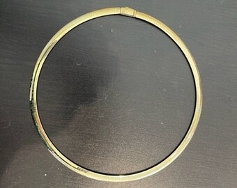 Italian 14K Gold Reversible 6MM Omega Chain 18 Inch