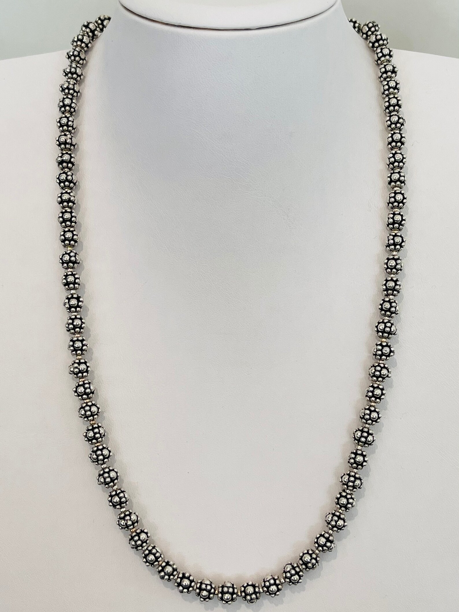 Bali Solid Beaded Necklace in Sterling Silver Etsy