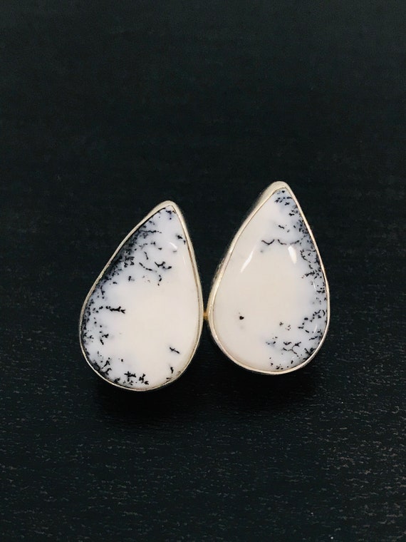 Dendritic Agate Sterling Silver Earrings