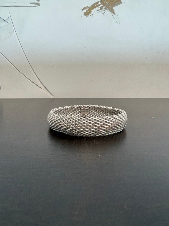 Tiffany & Co Mesh Sterling Silver Bangle Bracelet