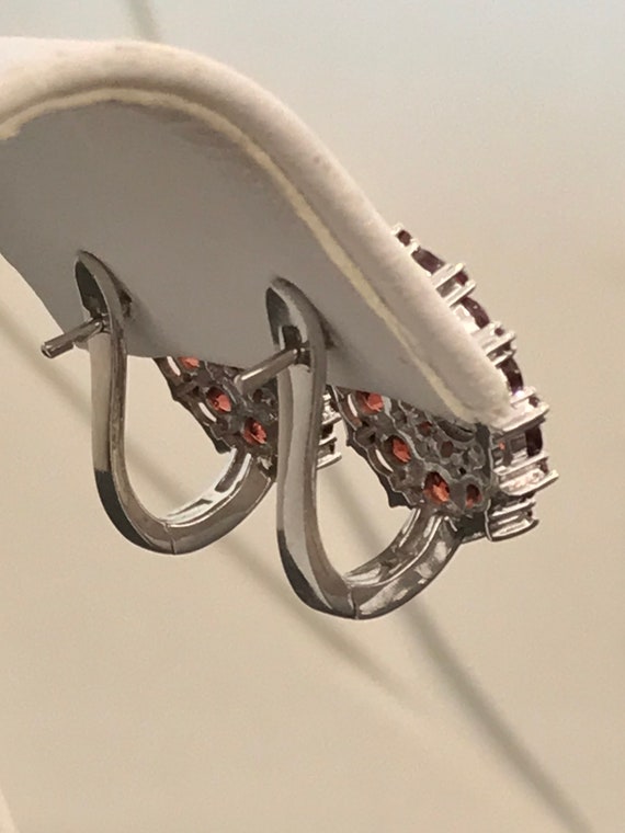 Red Garnet Earrings in Sterling Silver - image 4