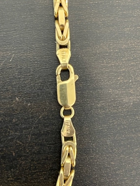 14K Yellow Gold Solid 30 Inch 4 MM Byzantine Chain - image 6