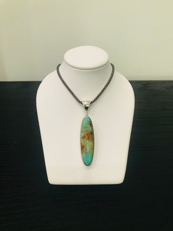 Arizona Turquoise Custom Made Sterling Silver Pend