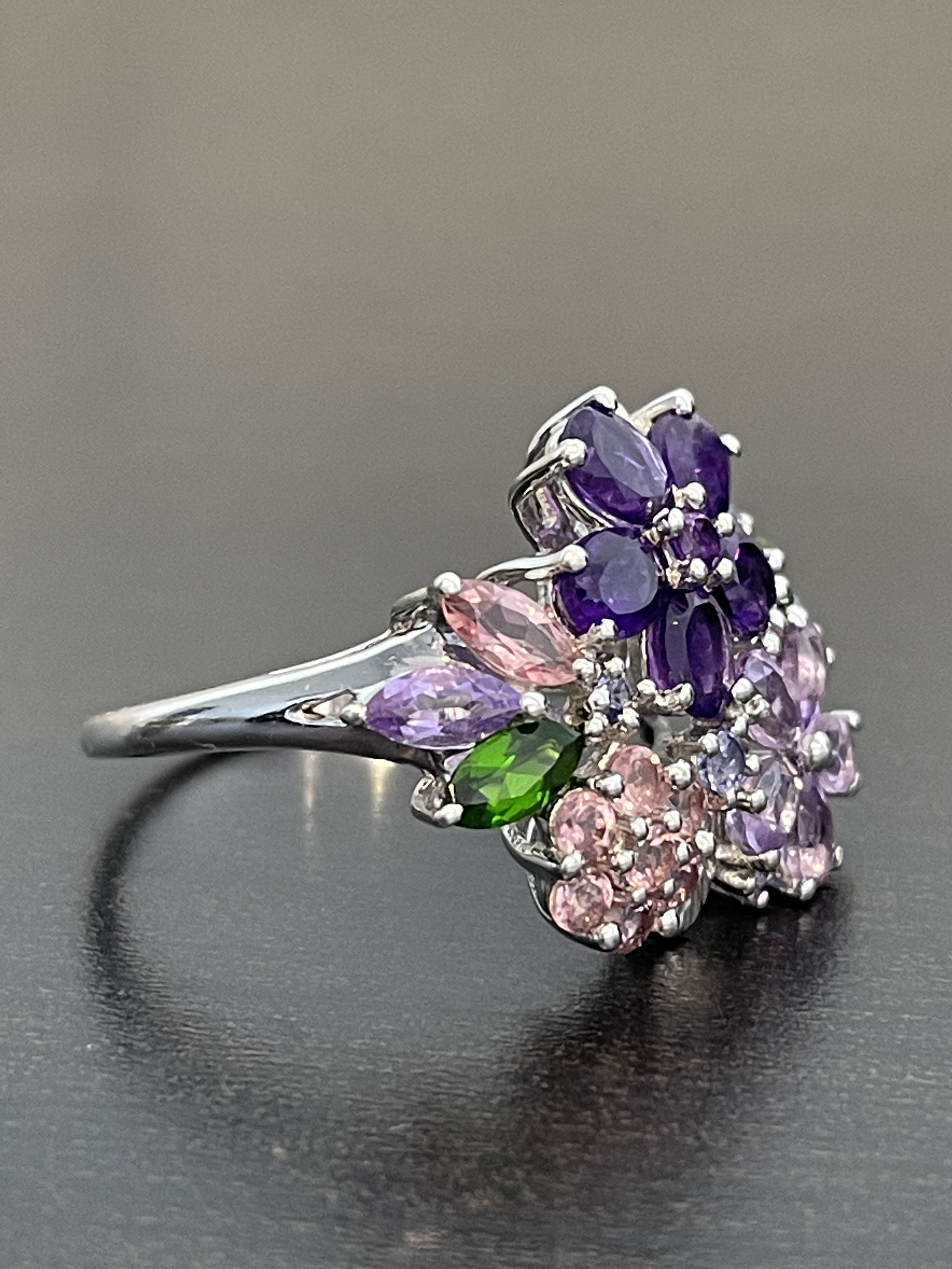 Stunning Flower Bouquet Ring in Sterling Silver Etsy.de