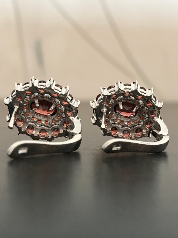 Red Garnet Earrings in Sterling Silver - image 2