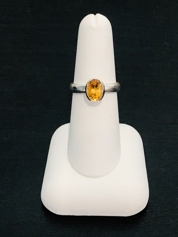 Natural Citrine bezel ring