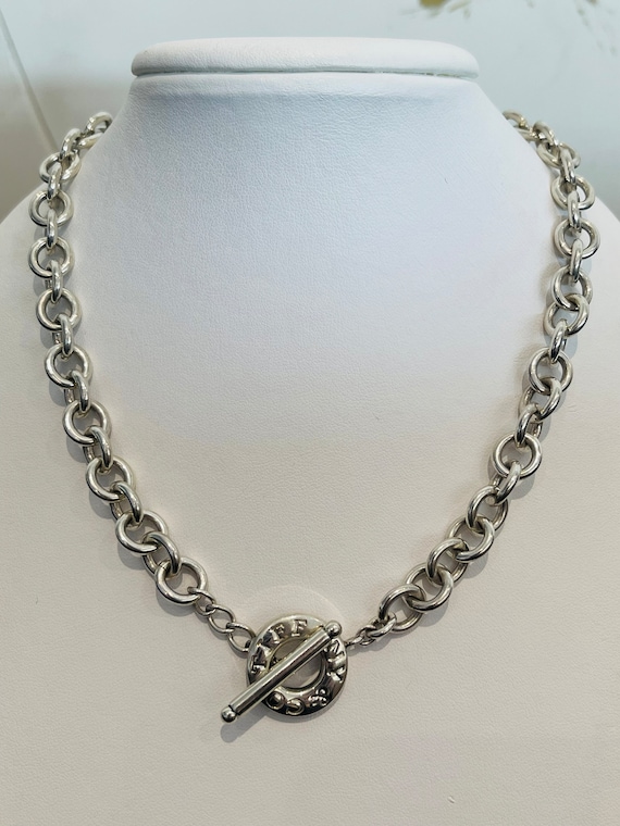 Tiffany & Co Vintage Circle Toggle Necklace in Sterling Silver - Etsy