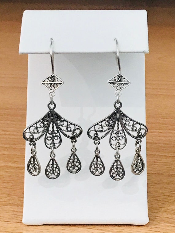 Sterling Silver drop earrings crafted in Turkey - image 1