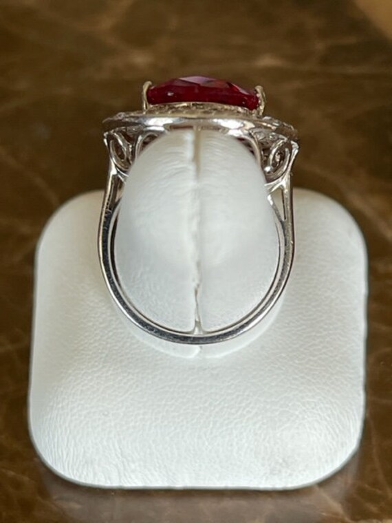 Ruby Red CZ Ring in Sterling Silver - image 5